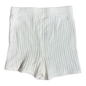 One Mile Ribbed Knit Shorts Cream